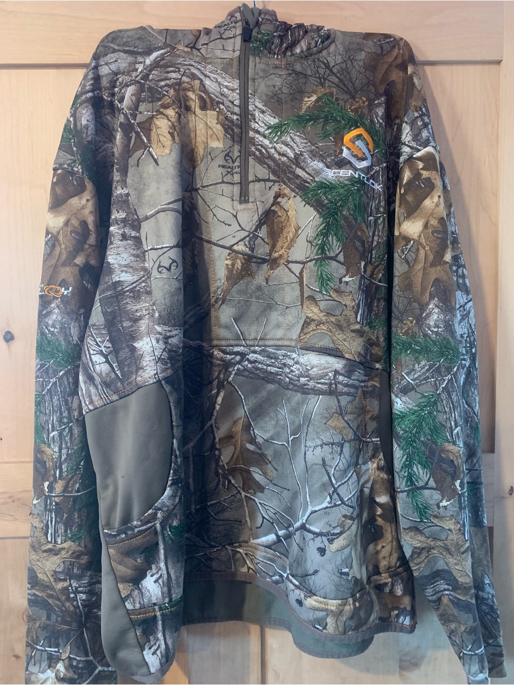 Unisex ScentLok RealTree Camo Quarter-Zip Hooded Pullover